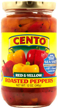 red and yellow roasted peppers